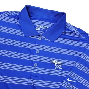 Nike Golf Dri Fit Torrey Pines Mens XL Blue Striped Performance Stretch Polo